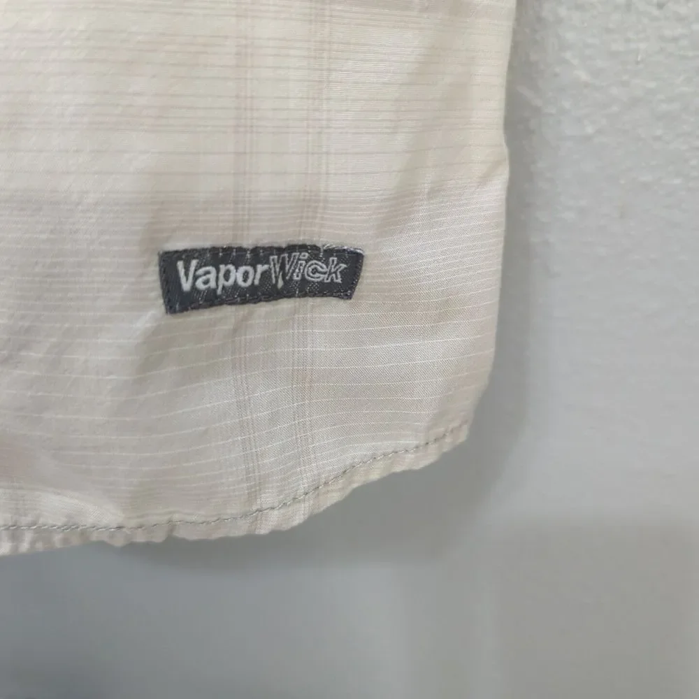 The North Face Men's Med Vaper Wick Gray Plaid‎ Short Sleeve Button Up Shirt 537